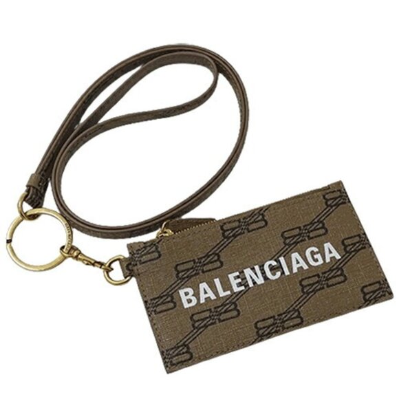 BALENCIAGA Brown Coated Canvas Wallet - Picture 1 of 10